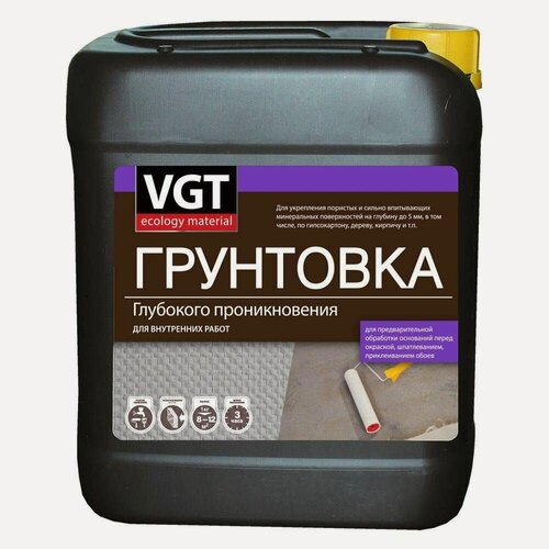 Изображение товара Грунтовка глубокого проникновения для внутренних работ ВД-АК-0301 VGT (5кг)