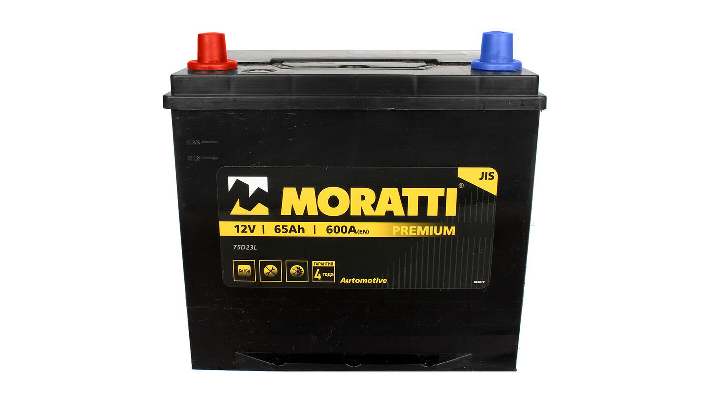 Аккумуляторная батарея MORATTI 75D23R 6СТ65 азия