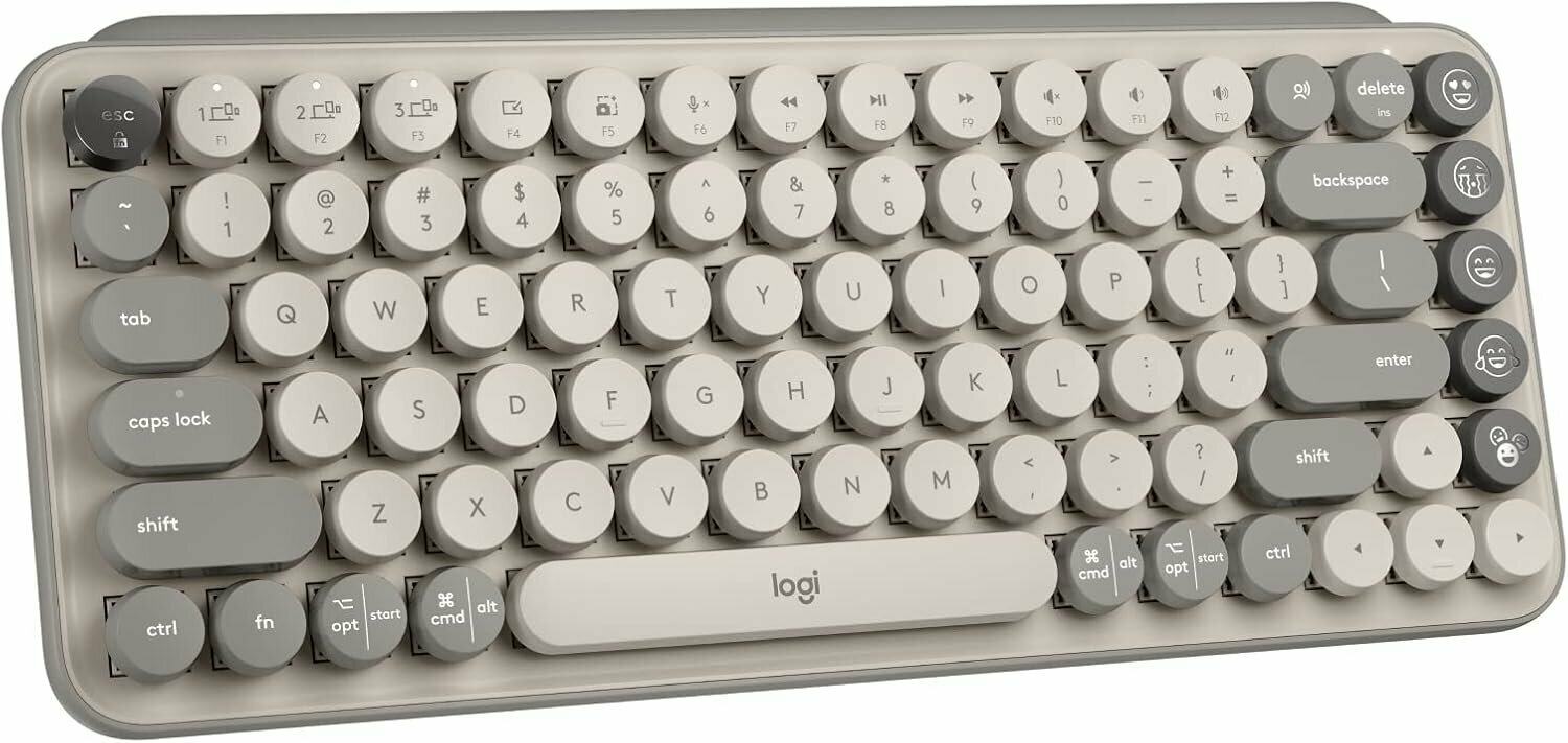 Беспроводная клавиатура Logitech POP Keys MIST, английская/русская (ISO), серый/бежевый — фото 1
