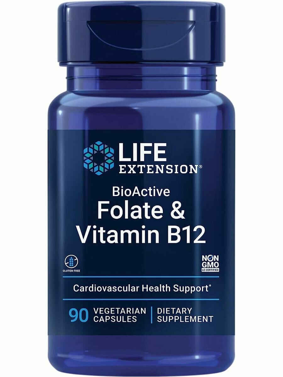 LIFE Extension BioActive Folate & Vitamin B12 90 caps