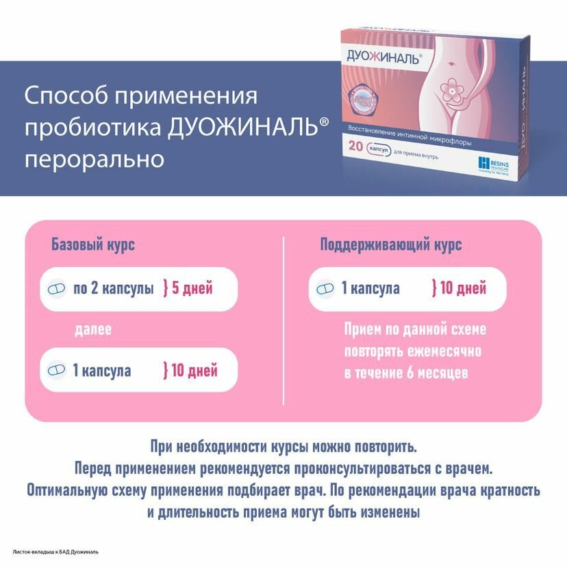 Контрацептивы Для Вагинального Применения Дуожиналь, капсулы, 20 шт.