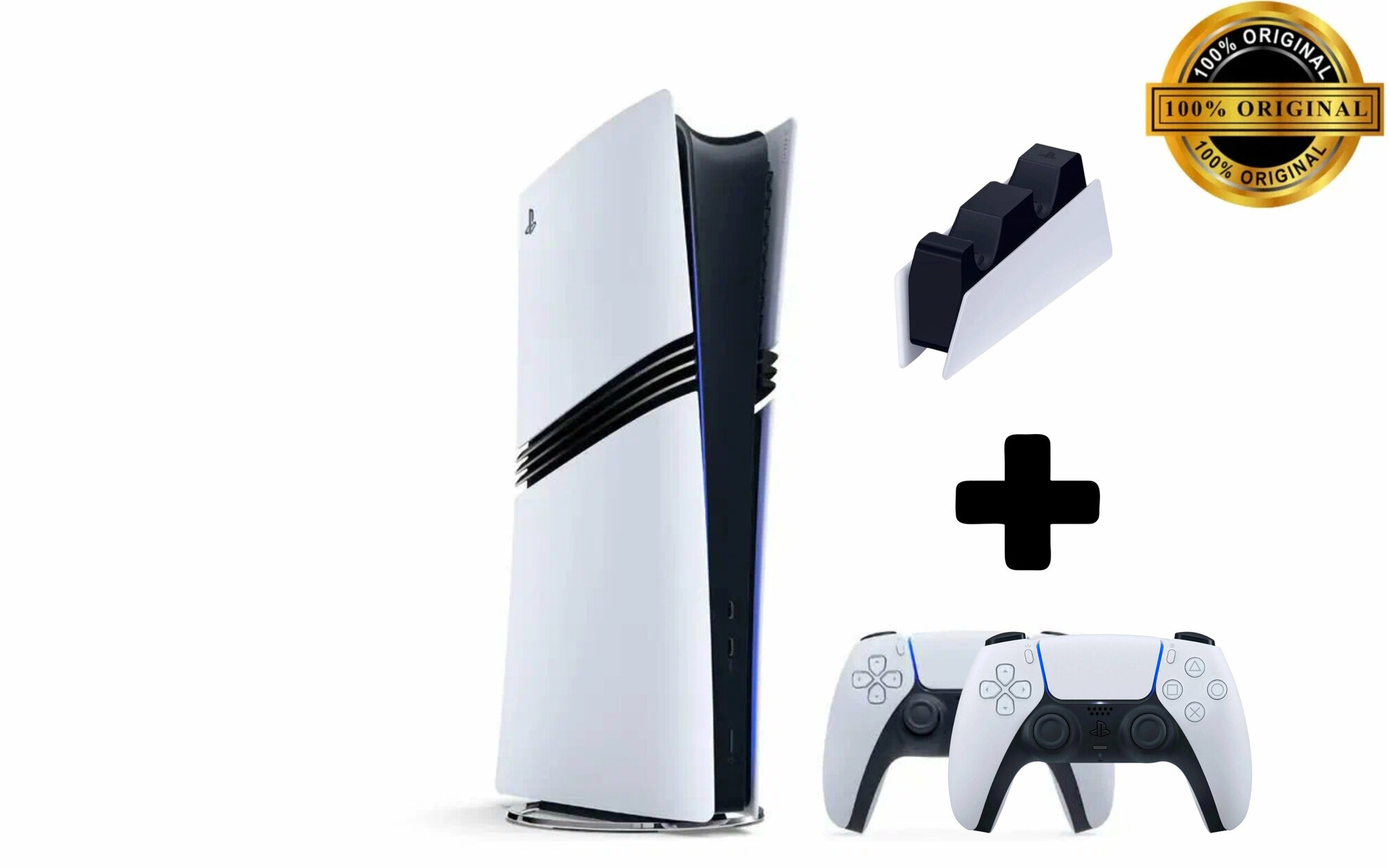 Игровая приставка Sony PlayStation 5 Pro Digital Edition, 2Tb SSD, белый, 2 геймпада, зарядная станция