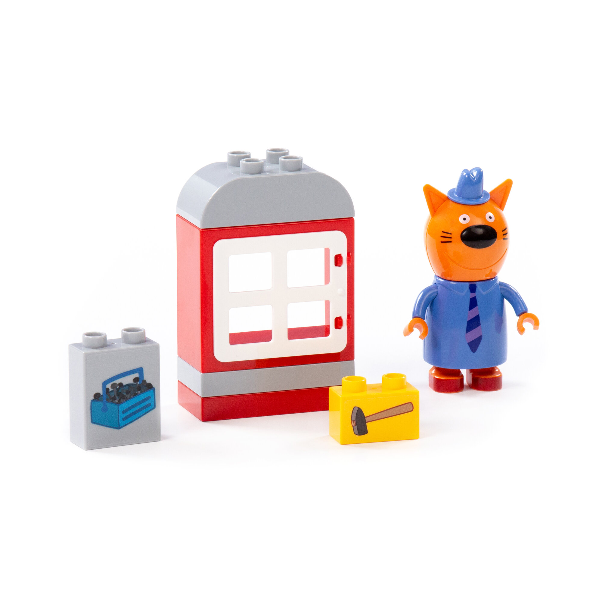 Конструктор Полесье "Три кота: Папа строит домик", до 15 деталей — фото 1