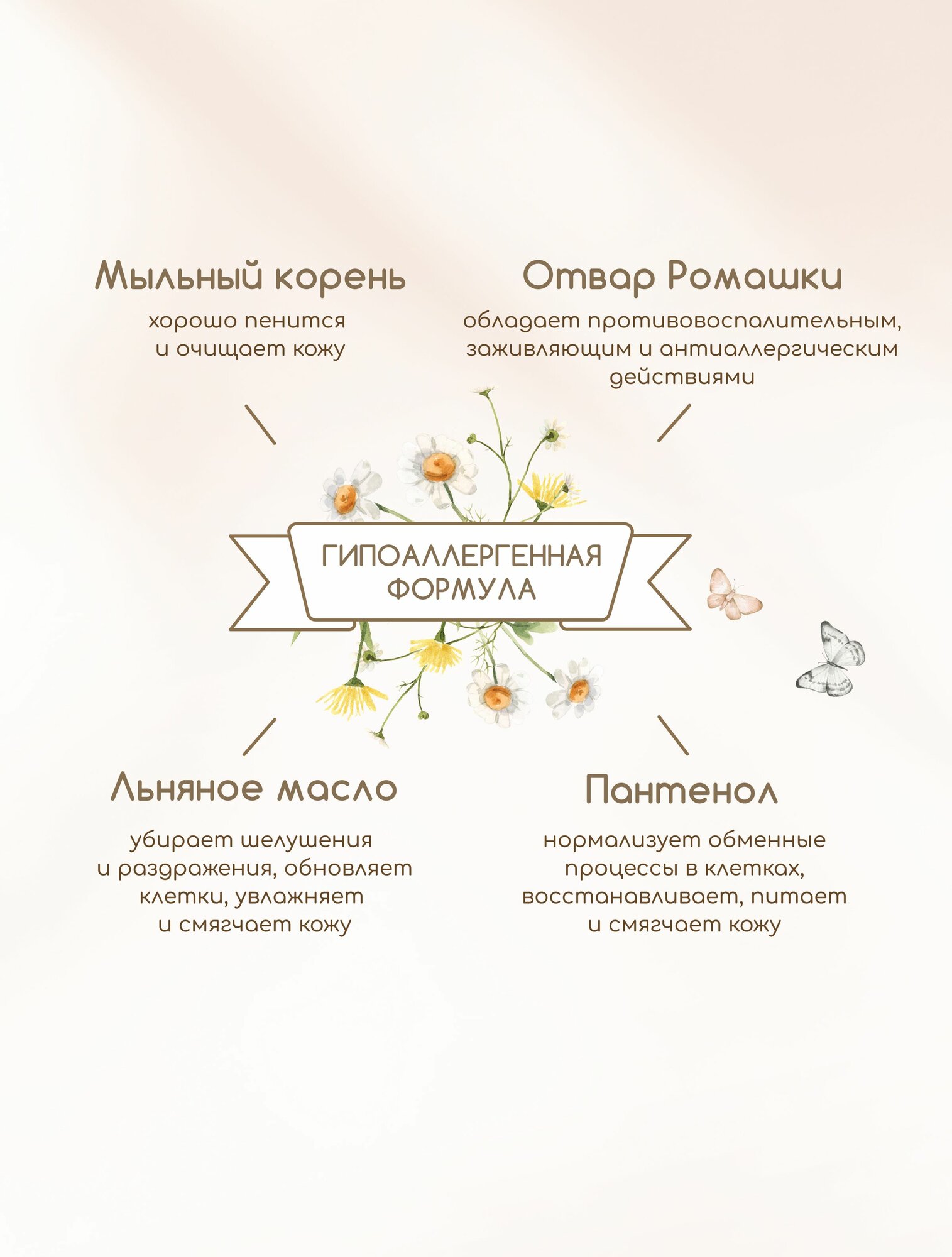 Изображение Рецепты бабушки Агафьи Для Внучат Очищающая гель пенка для подмывания девочек 0+ и купания новорожденных младенцев с пантенолом 350 мл