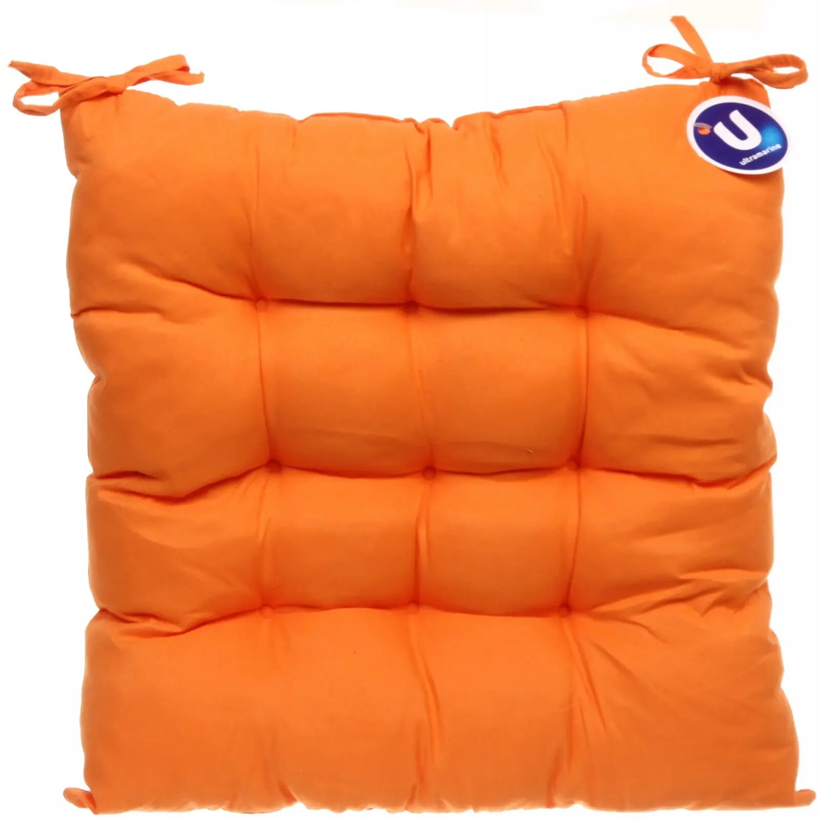 Сидушка на стул 40х40см «идеа» оранжевая мягкая для кухни и гостиной