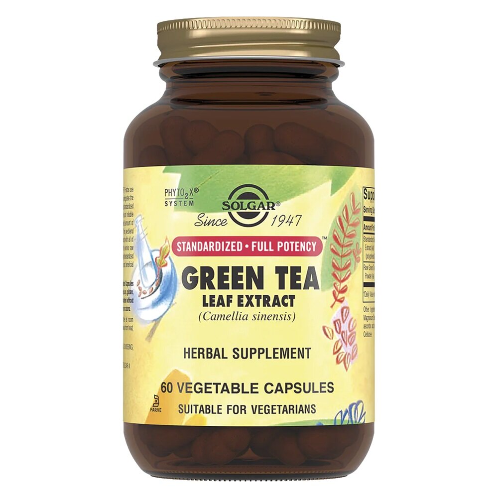 БАД Solgar Капсулы Экстракт листьев зеленого чая 60 шт Green Tea Leaf Extract