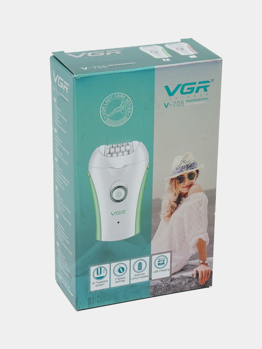 Эпилятор VGR V-705, беспроводной, 60 мин работы, аккумулятор