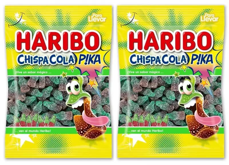 Мармелад жевательный кислый Haribo Chispa Cola Pika / Харибо Супер Кислая Кола, 2 шт по 100 гр. (Испания) — фото 1