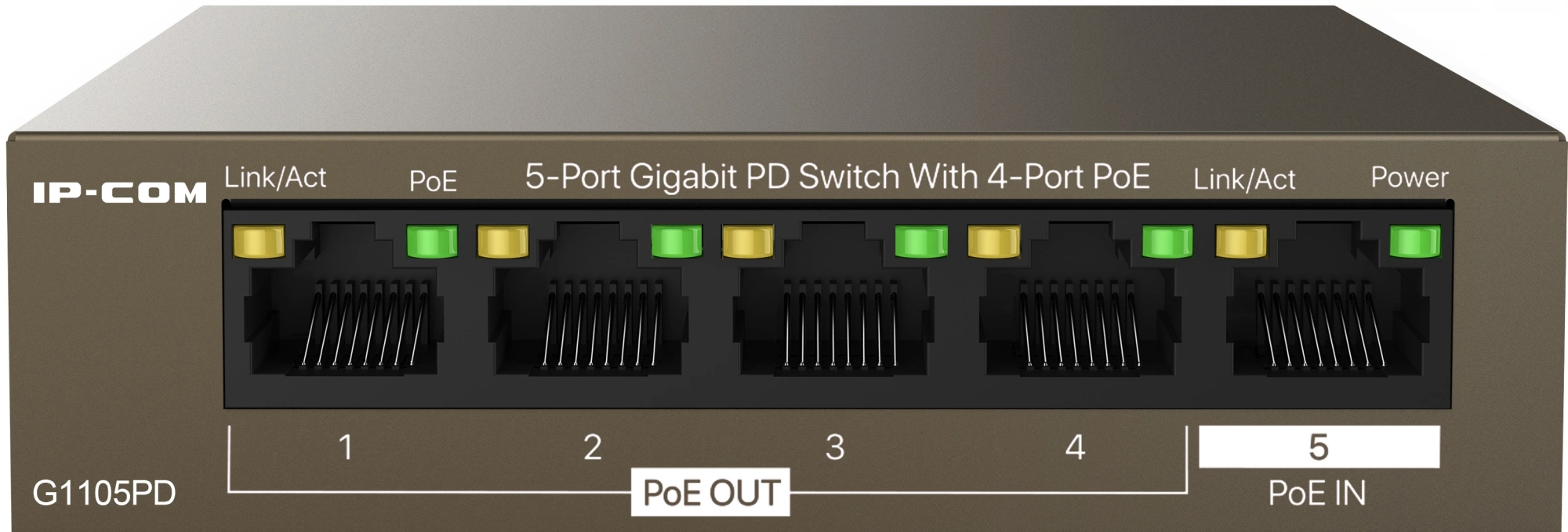Коммутатор IP-COM G1105PD PoE, 4 порта, поддержка Ethernet 10/100/1000