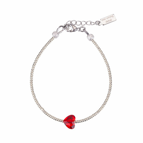 фото Браслет one wrong detail, кристаллы swarovski, размер 16 см, размер one size, серебристый