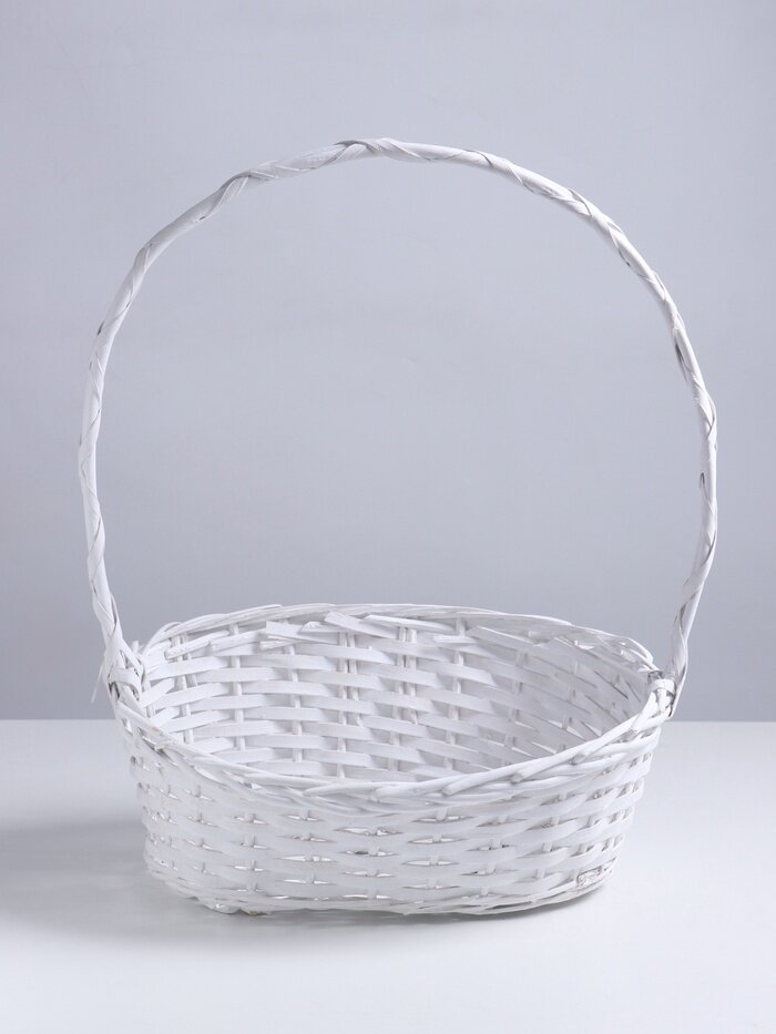 Корзина плетёная 38×25Н10/16/49 см ива белая