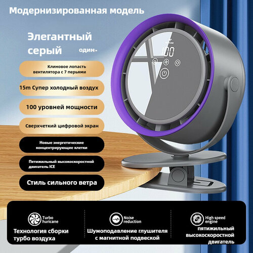 Вентилятор, бытовой, энергосберегающий, бесшумный, для циркуляции воздуха, большой объем, настольный/настенный