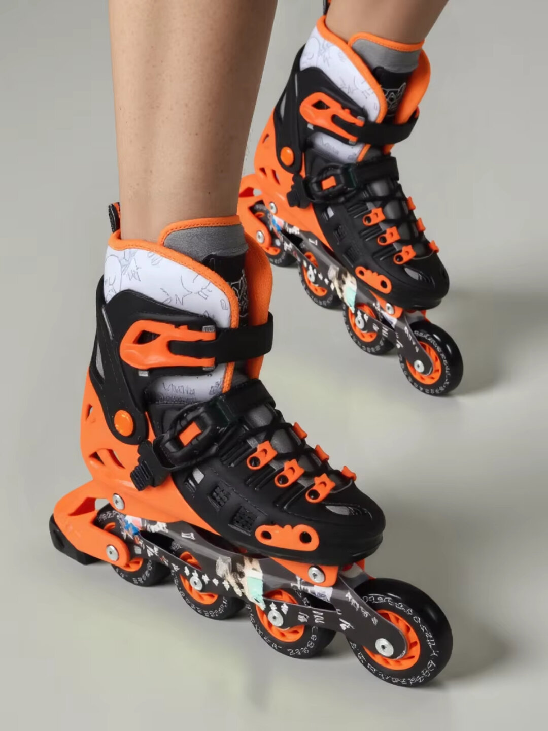 Роликовые коньки KLONKI, классические, 4 колеса, для мальчиков и девочек, размер M, оранжевый — фото 1