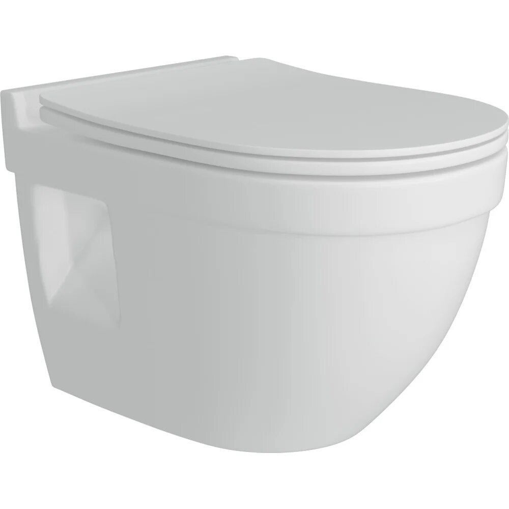 Унитаз Teymi Vitra Pro подвесной безободковый, сиденье микролифт T40806 ЦБ-00268560