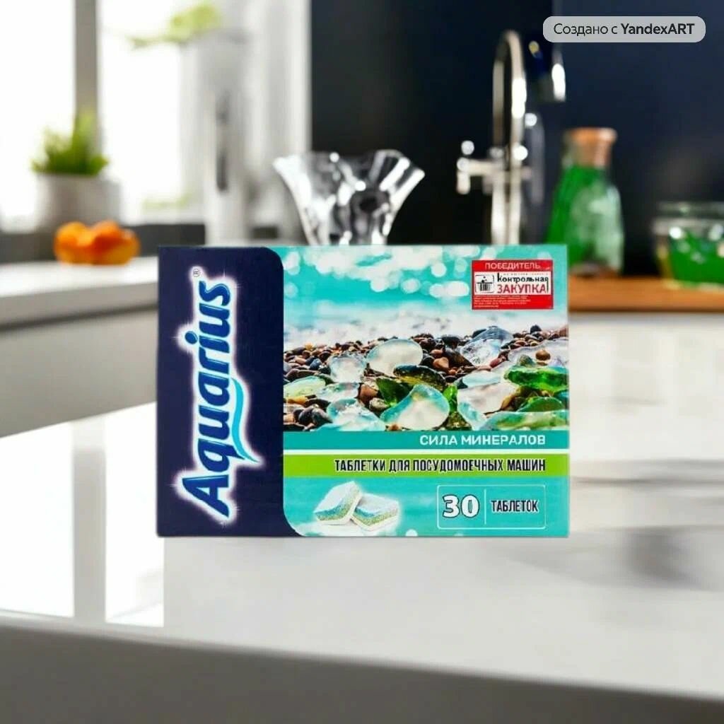 Таблетки для посудомоечной машины Aquarius  All in1  Сила минералов   30 шт