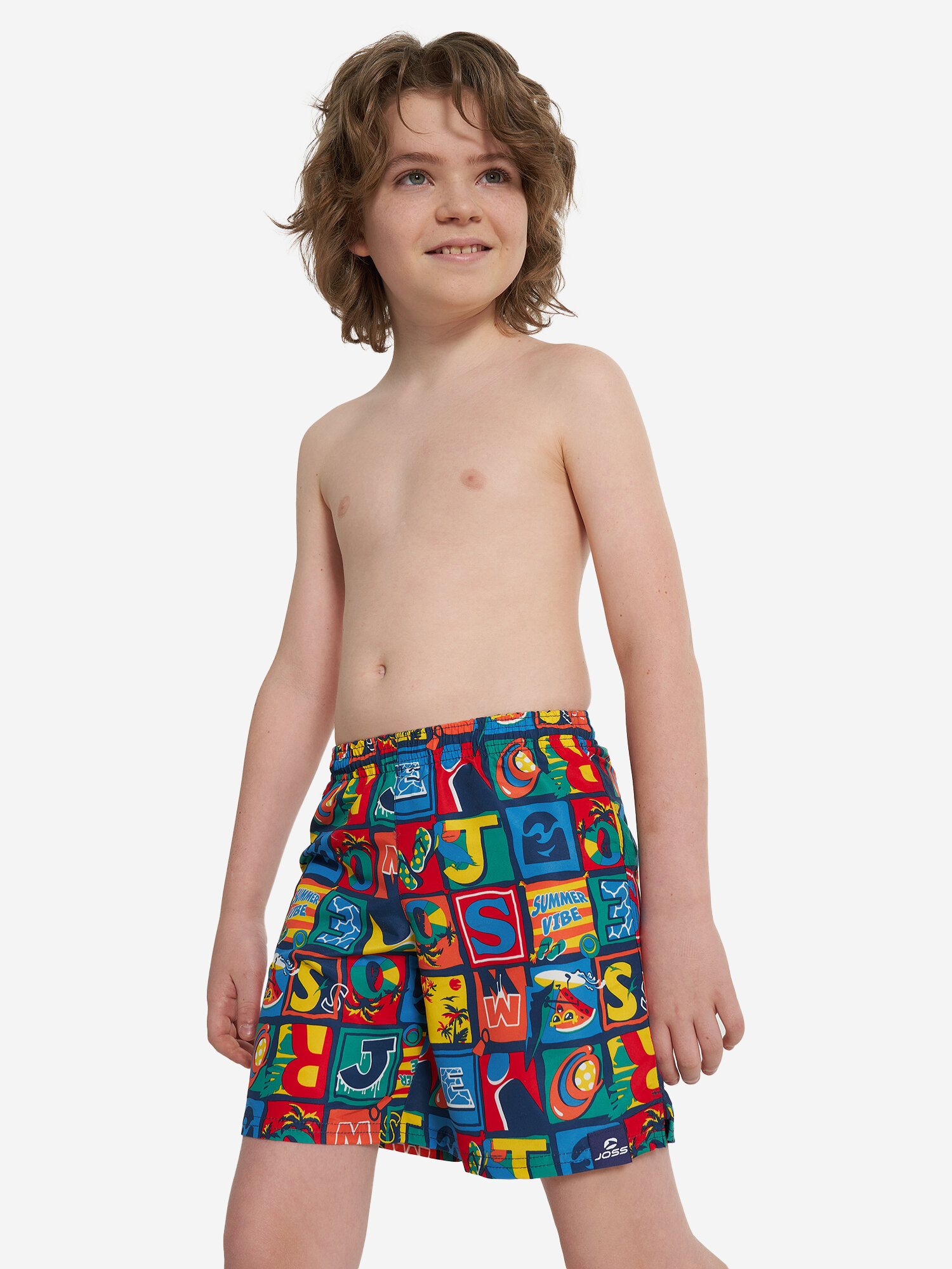 Шорты для плавания Joss Boy's All-Over Printed Swim Shorts (39 cm), размер 140, оранжевый