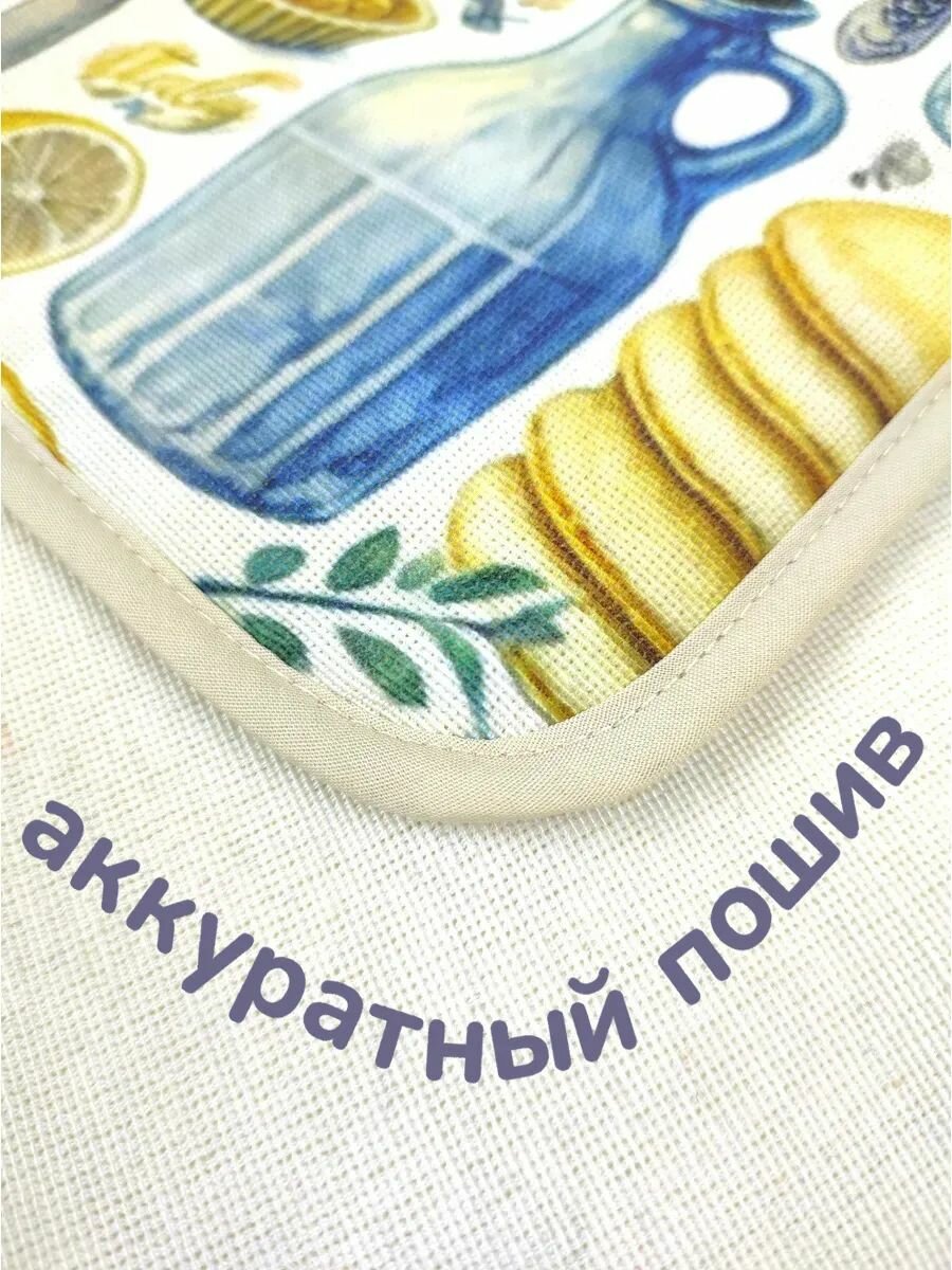 Прямоугольные кухонные прихватки для горячего из рогожки, набор 2 штуки, ГрандСтиль — фото 1