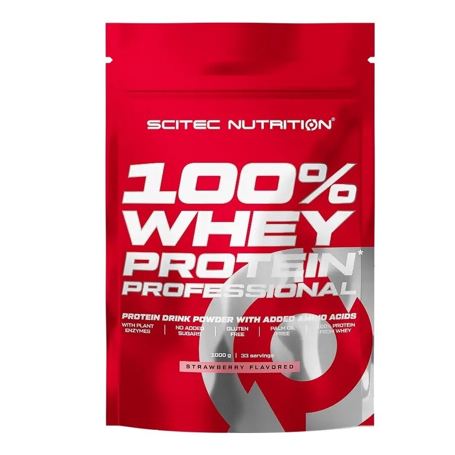 Протеин сывороточный изолят 100% Whey Protein Professional 1000 гр (Scitec Nutrition) Клубника