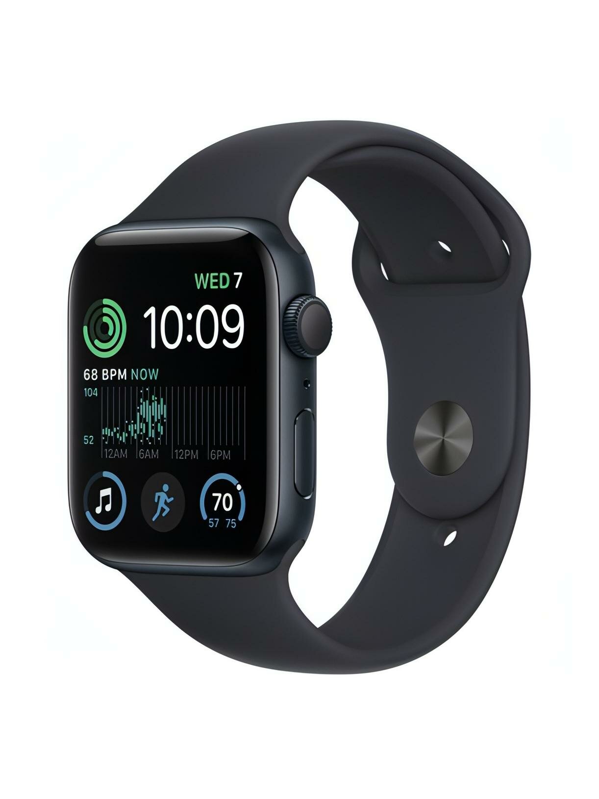 Смарт-часы Apple Watch SE 2022 44mm Midnight Aluminum Case with Midnight Sport Band, размер M/L (MNTG3) — фото 1