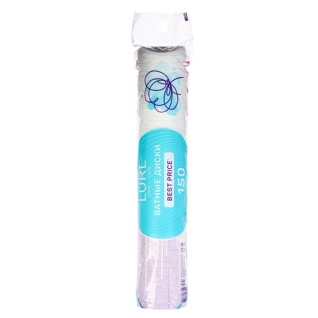 Картинки Ватные диски Lure Scin Care, эффект прошитого края, 150 шт/уп