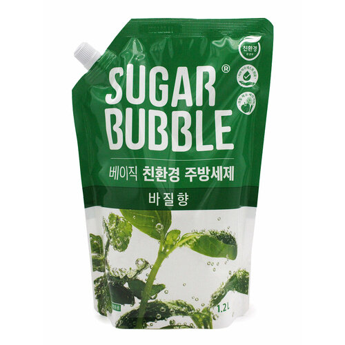 Sugar Bubble Эко-средство для мытья посуды с ароматом базилика Eco Dish Wash Basil, 1200 мл