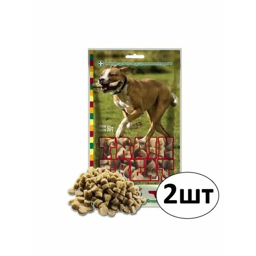 Green QZin Лакомство для собак Дрессура №2 (Индейка + треска)TRAIN TREAT 2шт по 50 г