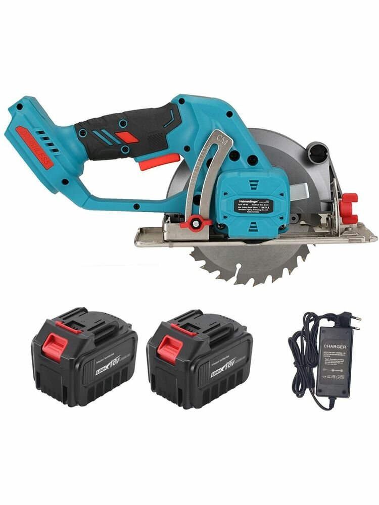 6-дюймовая бесщеточная аккумуляторная дисковая пила Heimerdinger 18В LB295 6850 об/мин 2х6 Ач Li-Ion