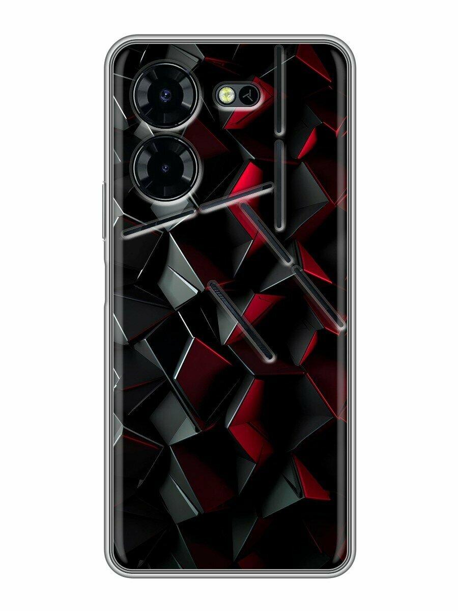 Чехол для Tecno Pova 5 Pro 5G с принтом Черный принт (Техно Пова 5 Про 5G)