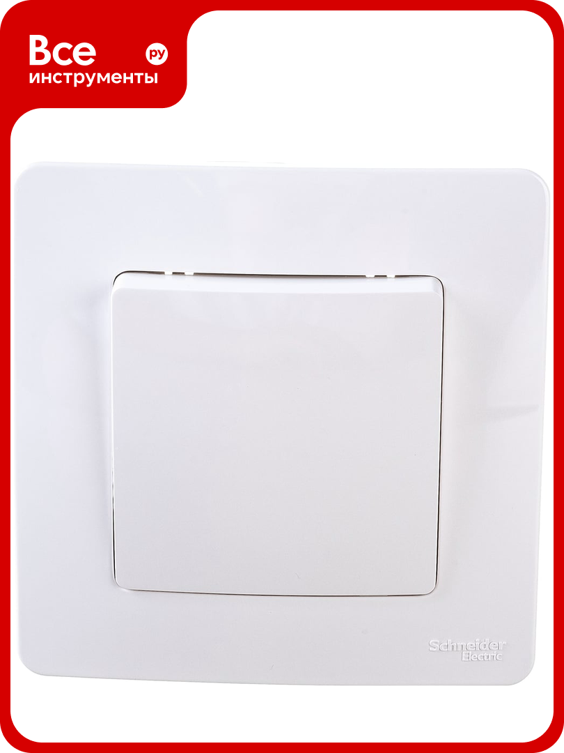 1-клавишный выключатель Systeme Electric BLANCA 10А, 250B, белый BLNVS010101