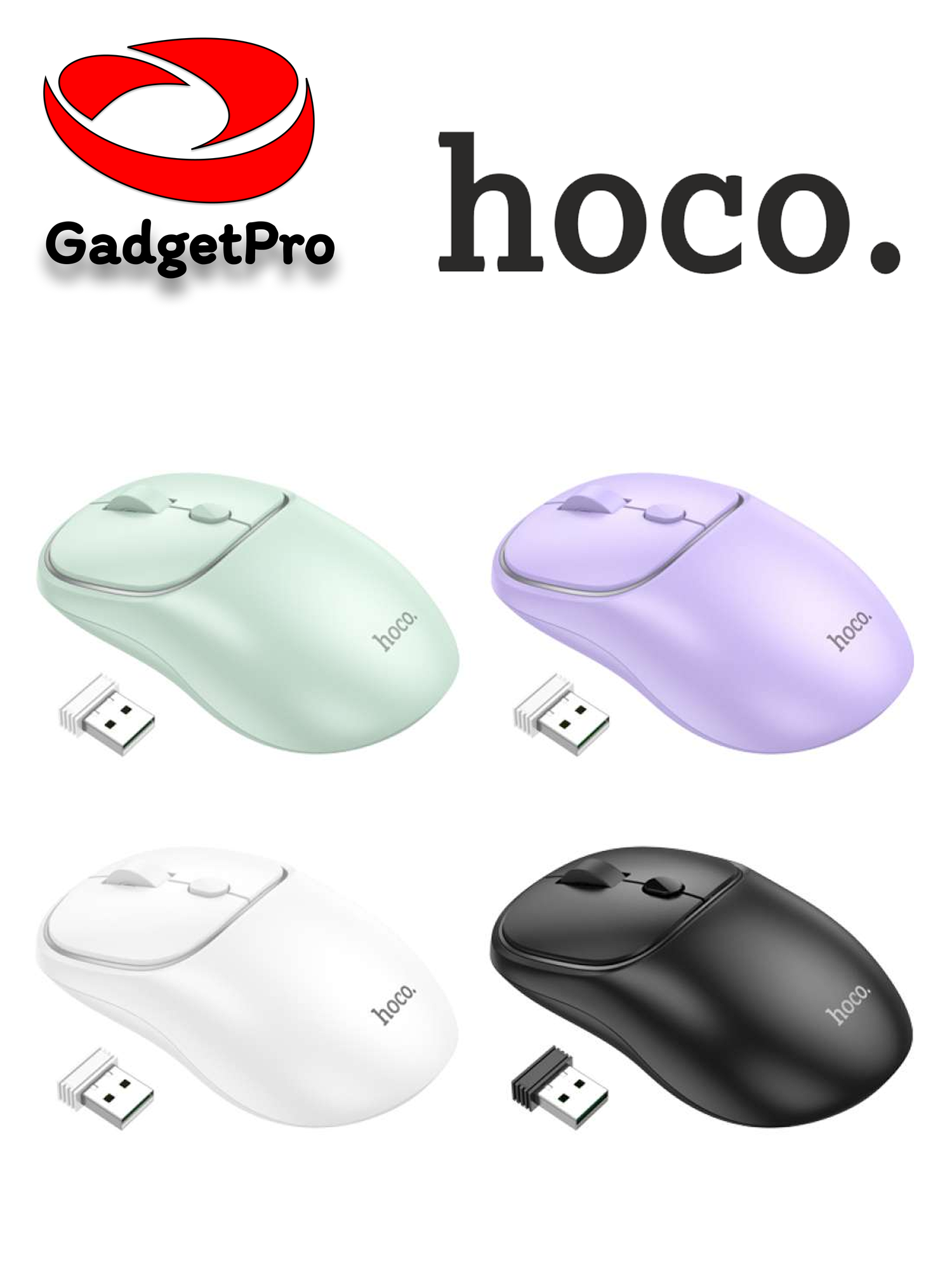 Беспроводная компьютерная мышь Hoco GM25 Royal, двухрежимная 2.4G + Bluetooth 3.0/5.2, 800–1600 DPI, 4 кнопок Салатовый — фото 1