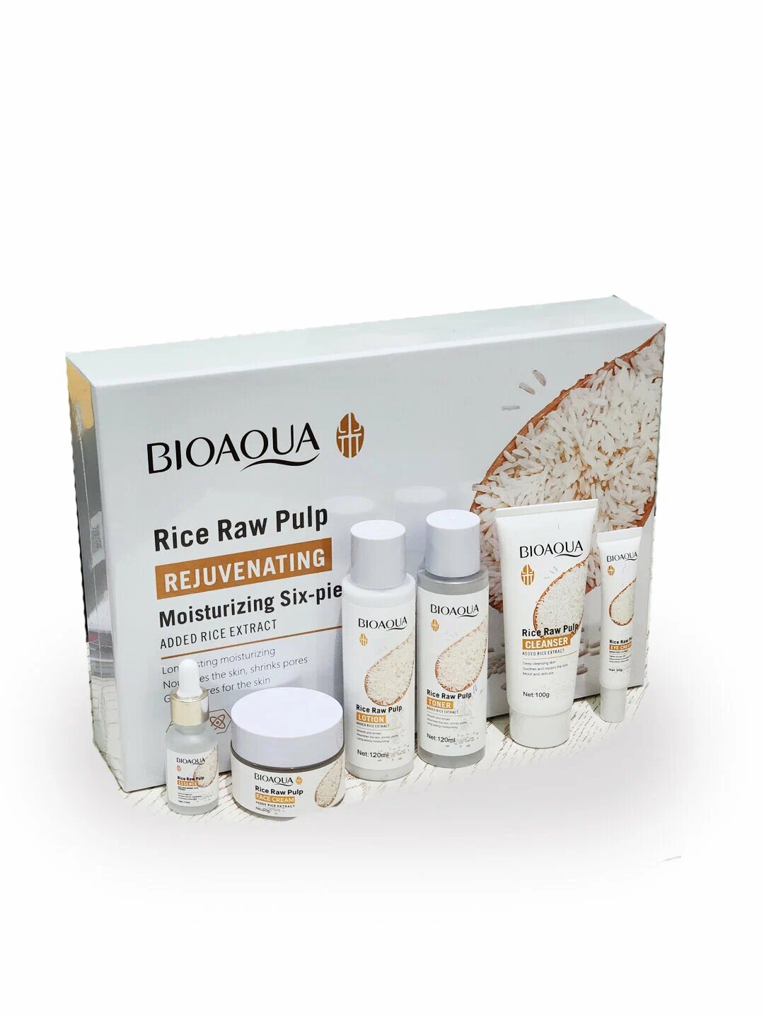 Патчи для глаз BIOAOUA "Рисовое пюре", против морщин, мешков и темных кругов