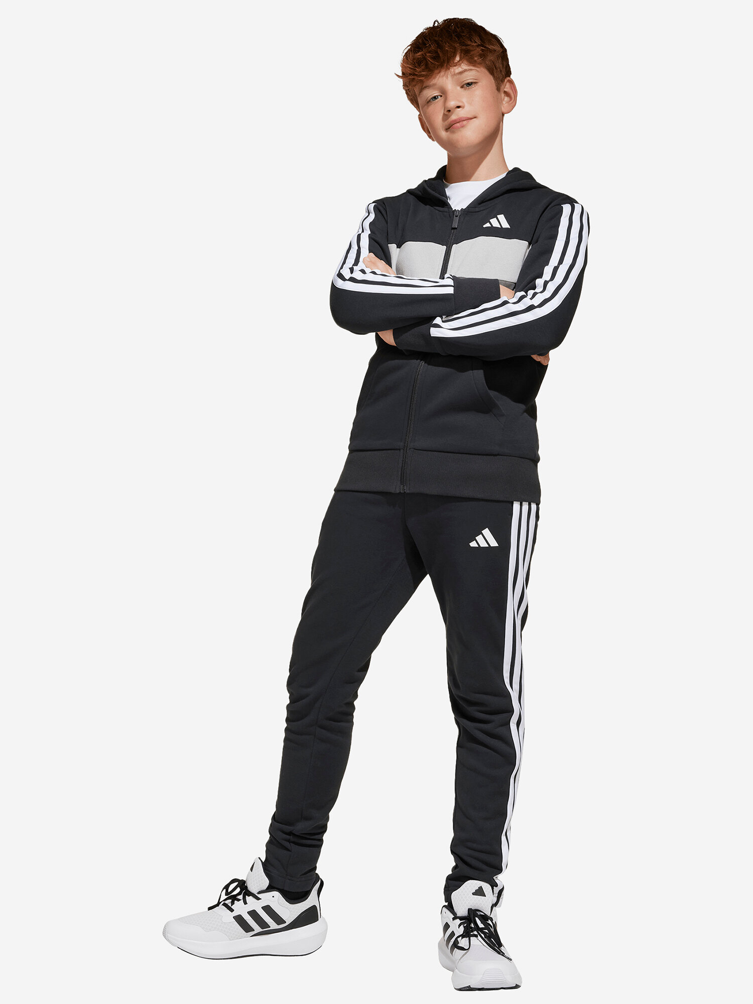 Костюм спортивный adidas, размер 164, черный