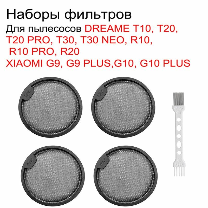 Комплект фильтров для вертикального пылесоса Dreame T10, T20, T30, R10, R20 / Xiaomi Mi Handheld Vacuum Cleaner G9, G9 Plus, G10, G10 Plus