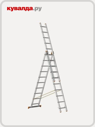 Изображение товара Лестница-стремянка трехсекционная Сарайлы-М (Sarayli) 3х10 про (PRO), усиленная