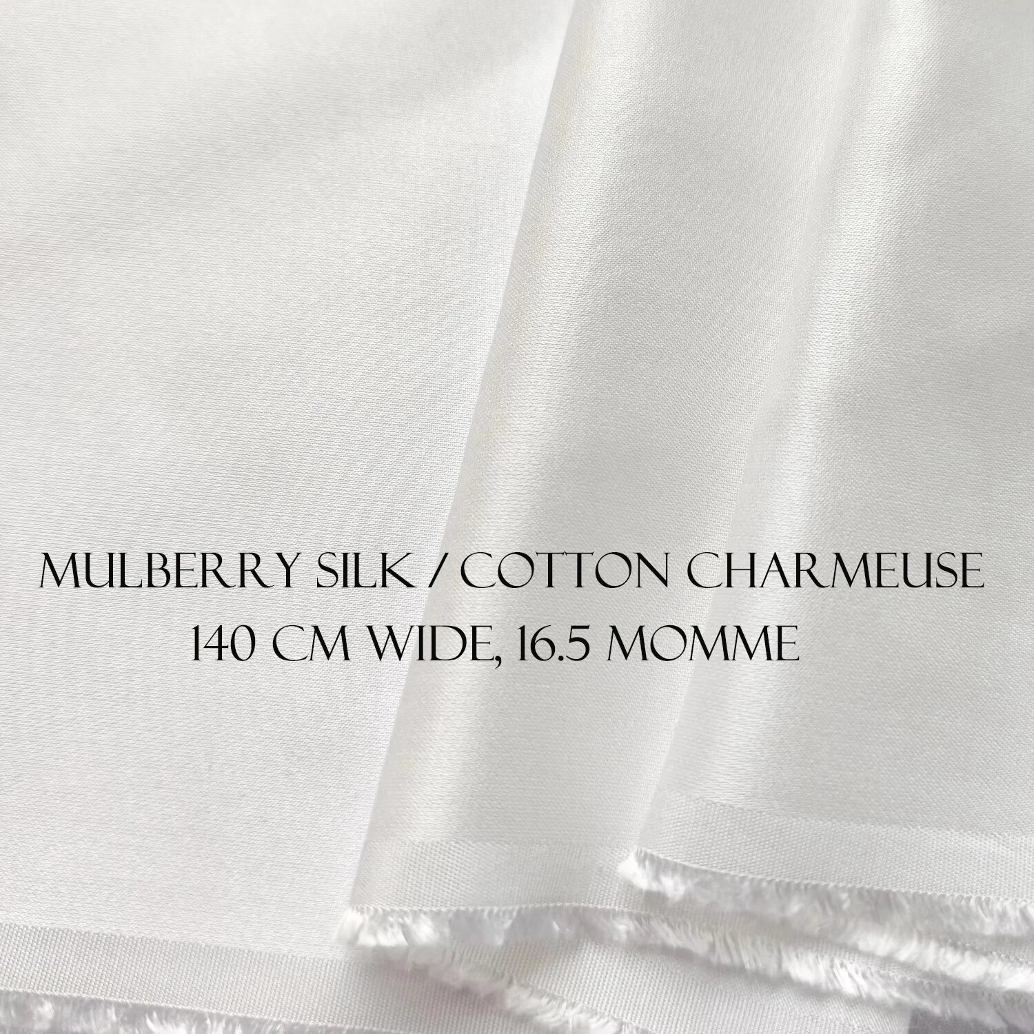Натуральный белый шириной 55 дюймов шелк цвета слоновой кости хлопок атласный материал шелковая ткань шармез свадебная ткань 5Meters X 1.4Meter