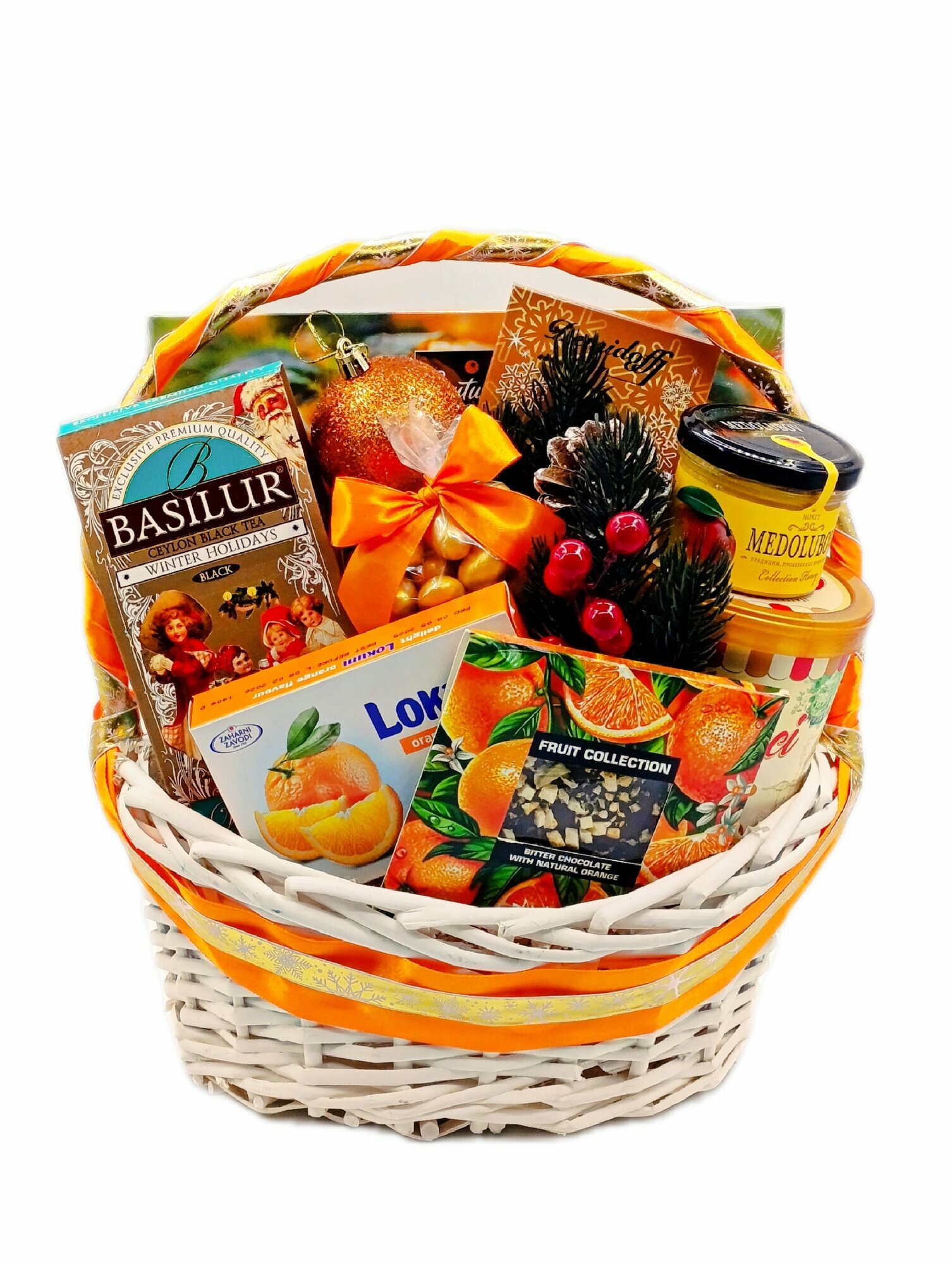 Подарочная корзина Камелия Подарки "Новогодний огонёк" (арт.2620) 28 см x 21 см x 35 см