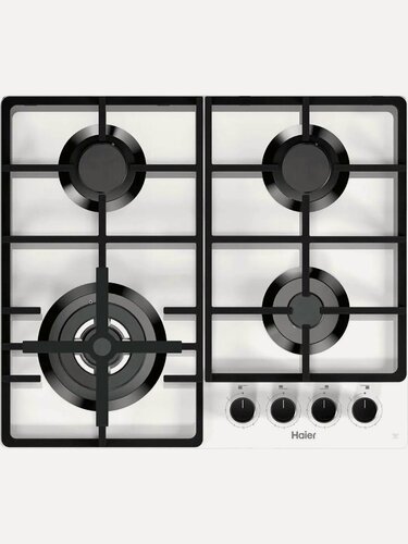 Изображение товара Варочная панель Haier HHQ-G64CTHW, 4 конфорки, 60 см, белая, газ-контроль