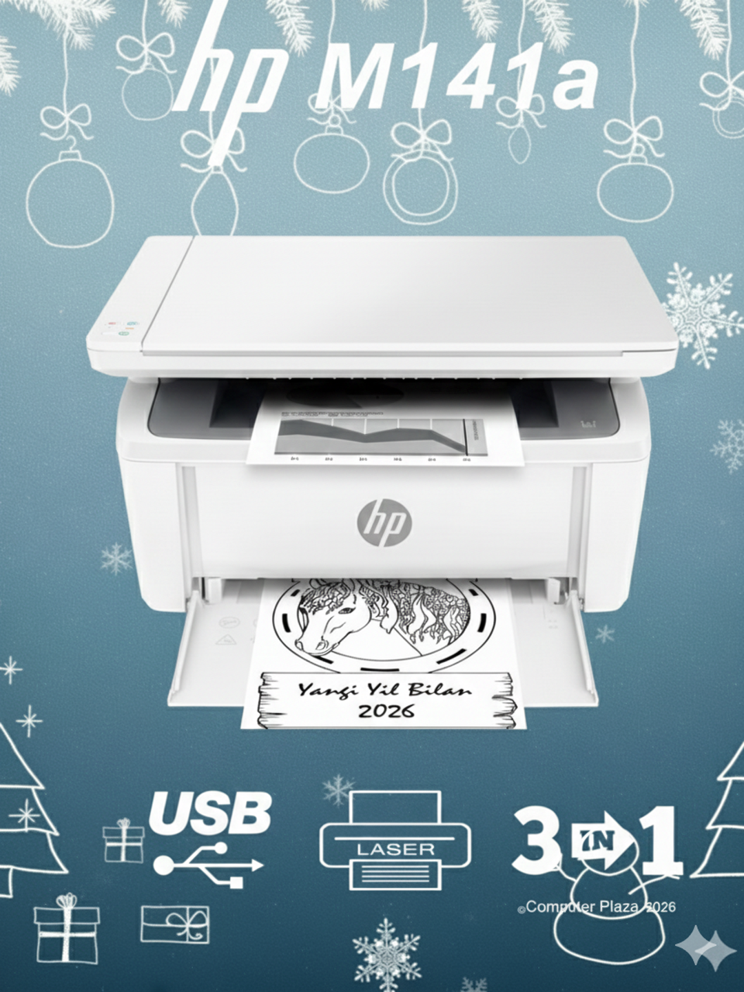 МФУ HP M141a лазерный принтер сканер копировальный аппарат А4