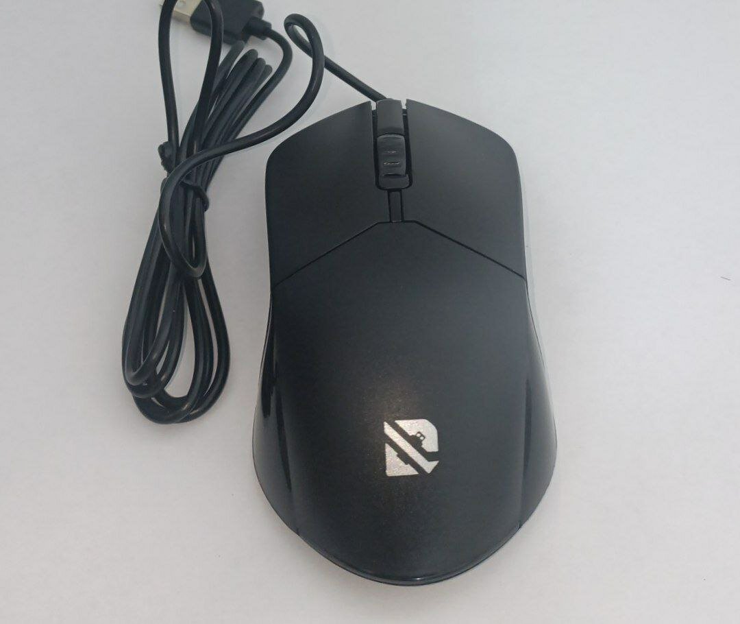 Мышь Delcom DM-090, USB, оптическая, для левой и правой руки, 1200 dpi, черная, безшумная — фото 1