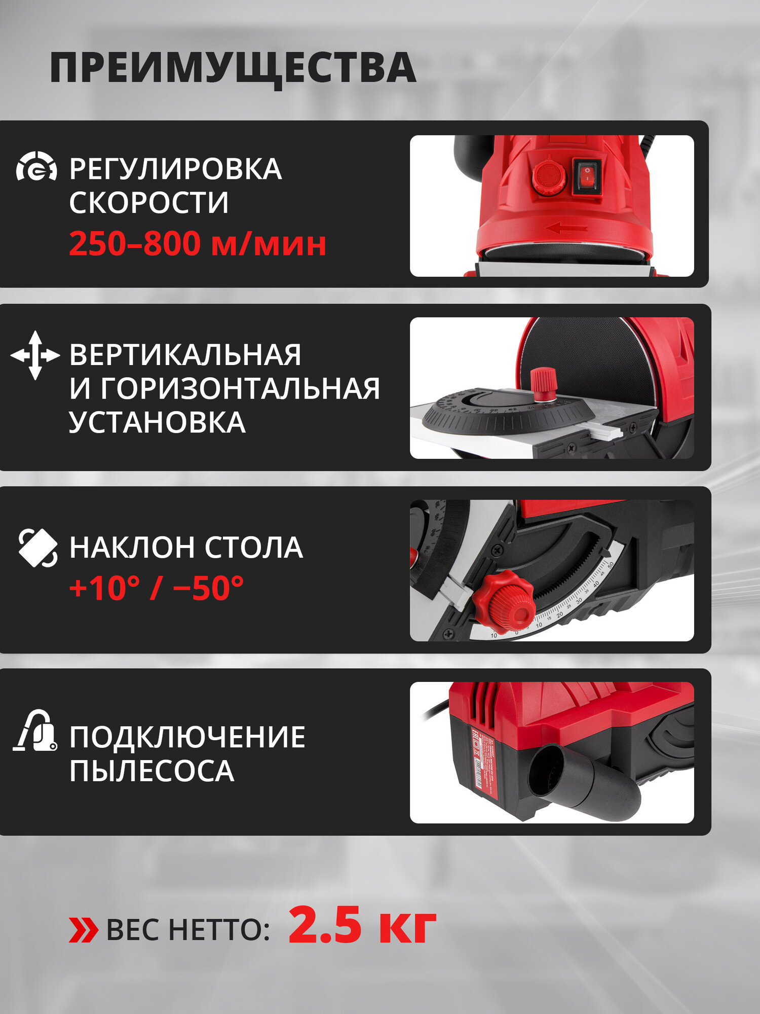 Станок дисковый шлифовальный WORTEX DG 1214 (1334607) — фото 1