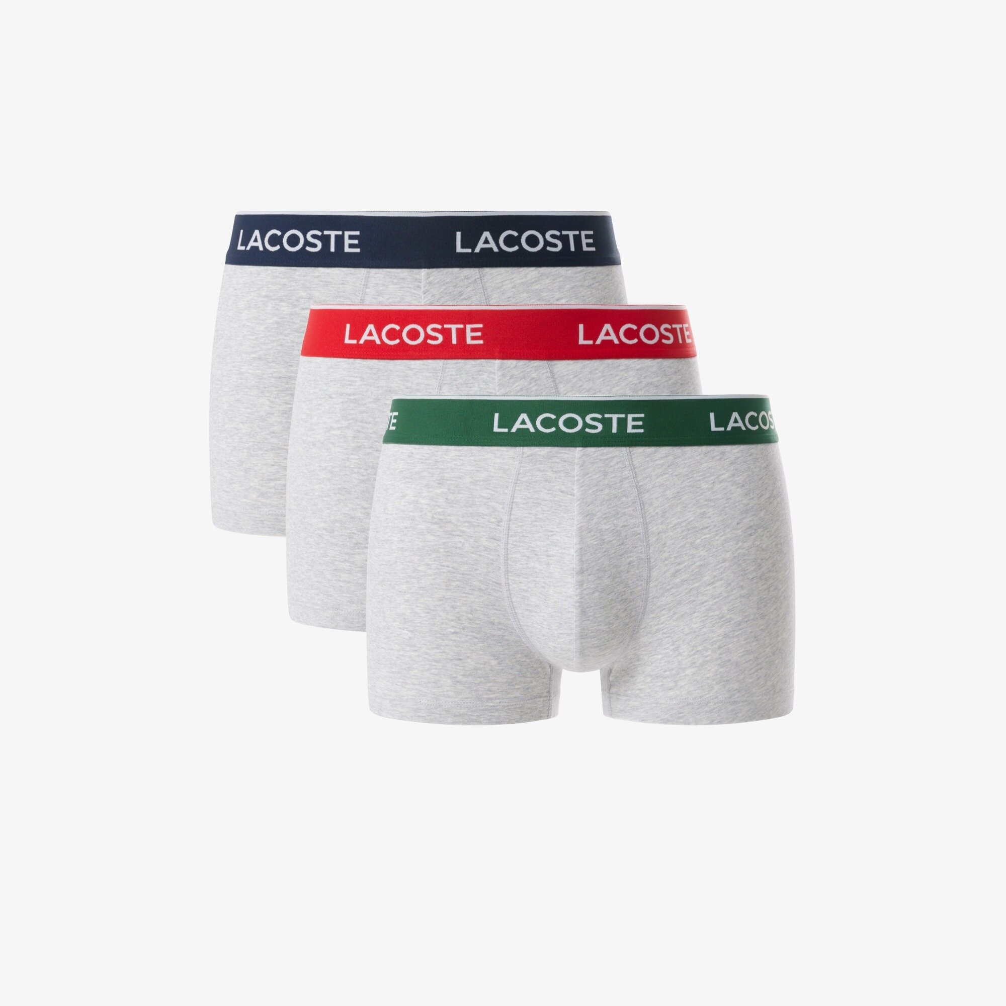 Трусы LACOSTE, комплект из 3 шт., размер XL, серый