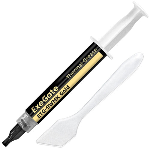 Термопаста ExeGate ETT-9WMK Gold 8.6 Вт. мК - шприц + шпатель 2 грамма