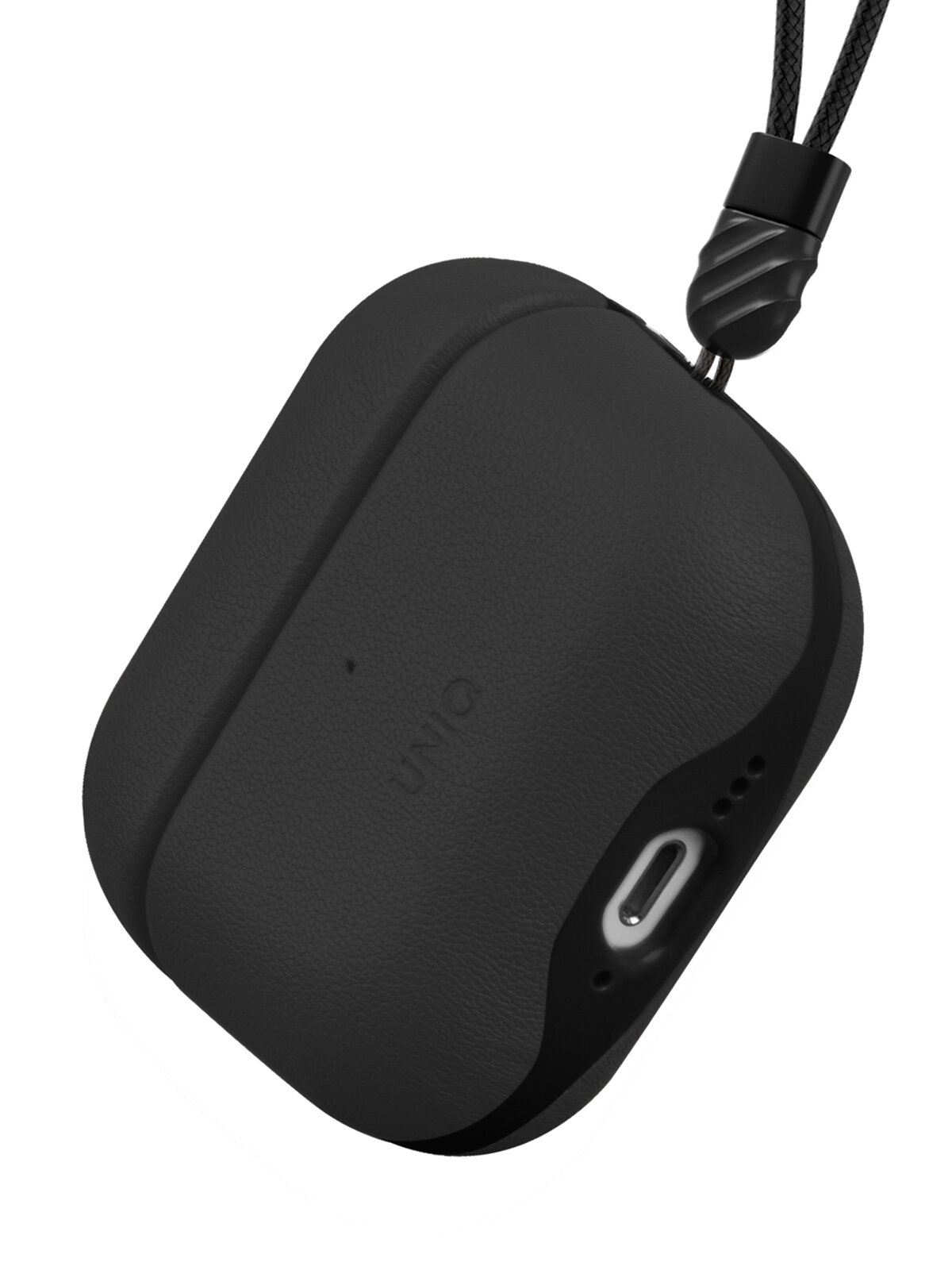 Uniq для Airpods 4 чехол Lyden Leatherette with handstrap Black — фото 1