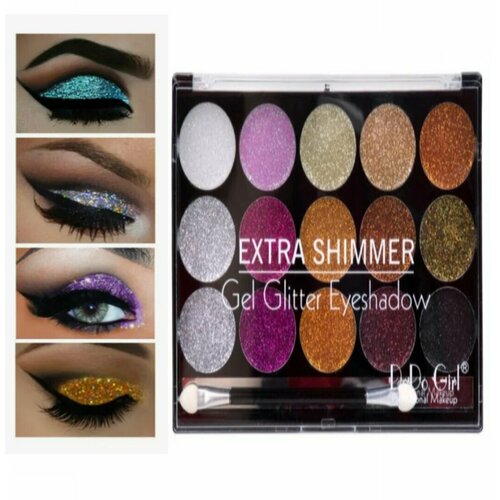 Набор Пигменты для глаз / Набор Сияющий глиттер 15 оттенков