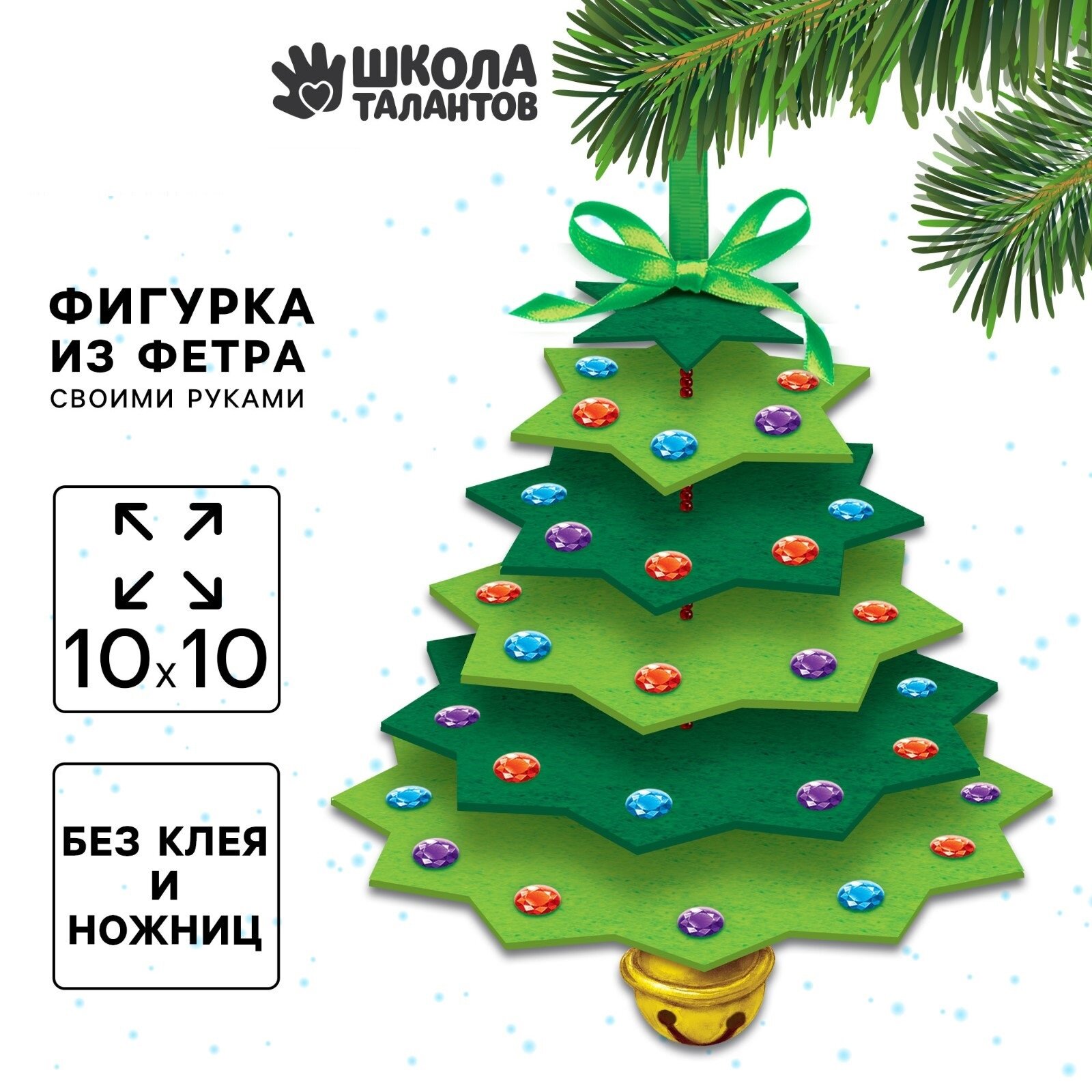 Игрушка из фетра своими руками Школа талантов «Новый год! Ёлочка с колокольчиком»