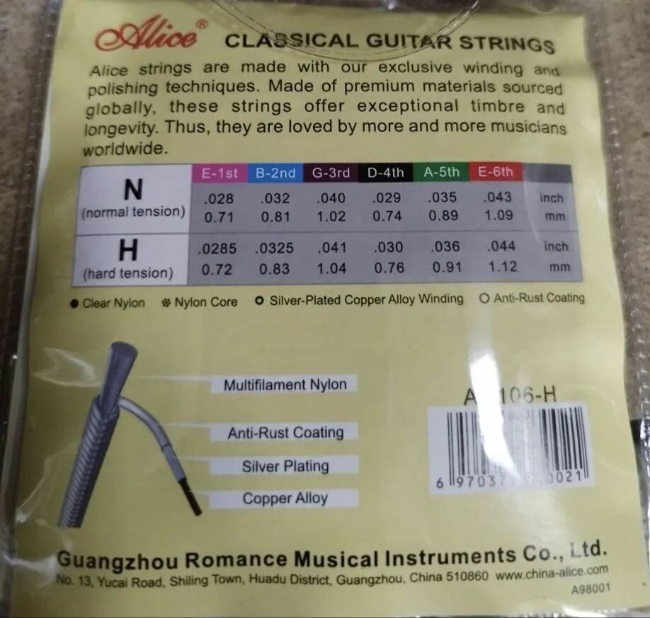 Струны для гитары Alice A106-H nylon — фото 1