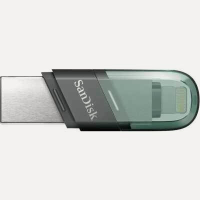 Изображение товара Флешка 64Gb Sandisk iXpand Flash Drive Flip Type A + Lightning темно-зеленый (SDIX90N-064G-GN6NN)