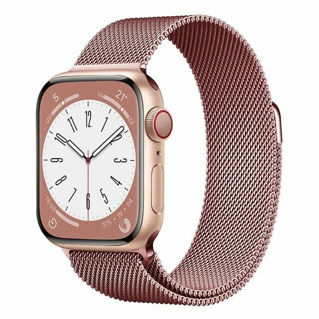 Металлический ремешок "Миланская петля" для Apple Watch 42-44-45-49 мм, 1-7 и SE, розовый