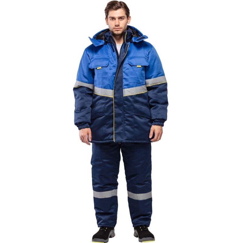 Рабочая куртка КНР зимняя мужская сине-васильковая размер 44-46 рост 170-176 см серия З