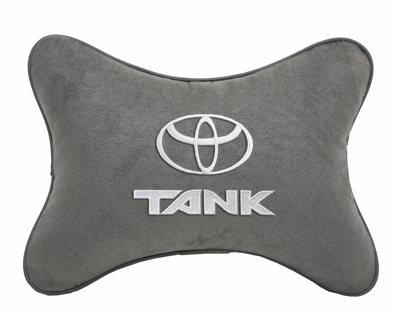 Подушка на подголовник автомобильная светло-серая алькантара TOYOTA Tank